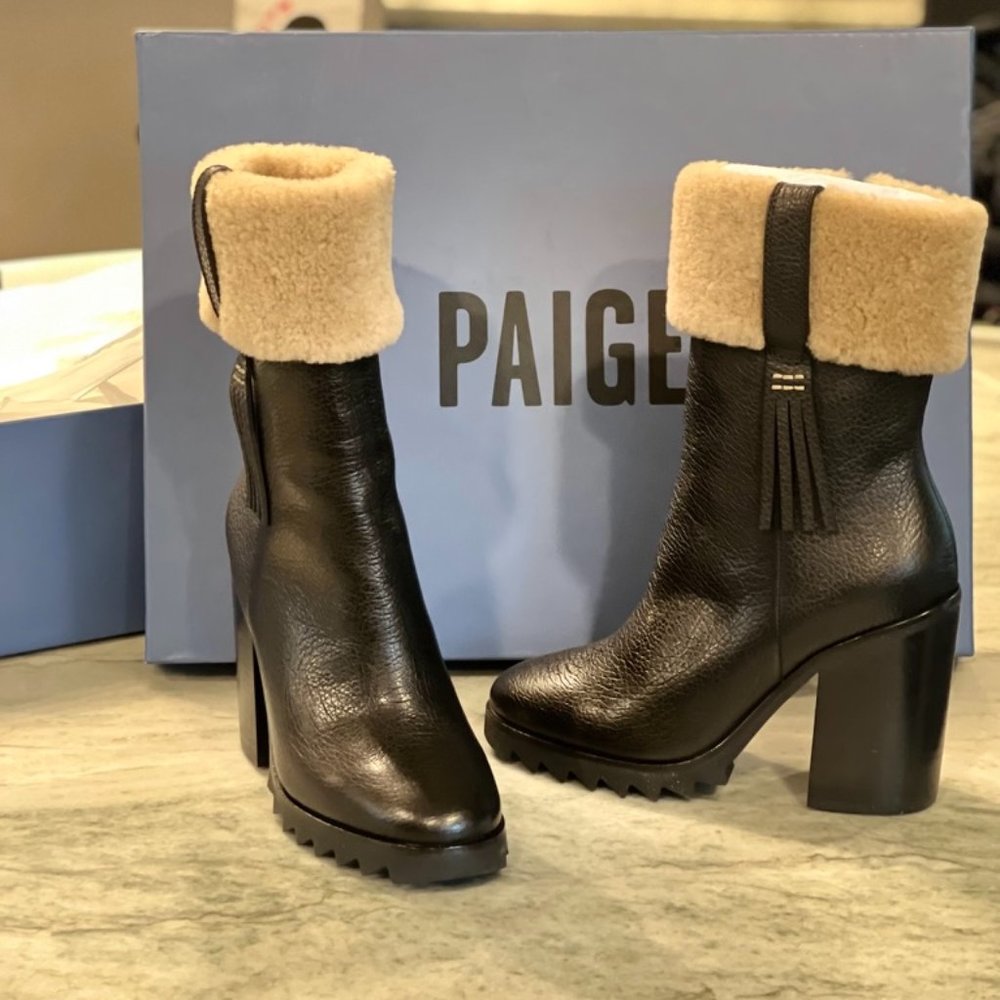PAIGE Whitney Bootie with Genuine Shearling Trim